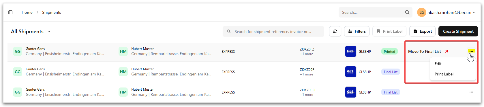 shipment-context-menu